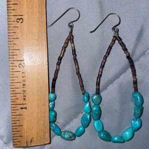 Turquoise Beaded Teardrop Earrings - Women Jewelry